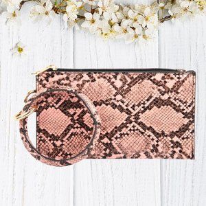 Snakeskin Zip Wristlet
